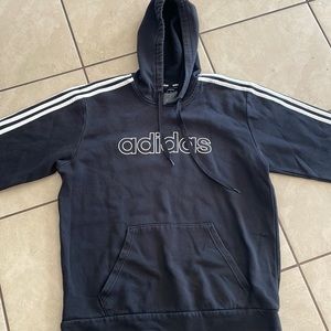 Adult black and white adidas hoodie